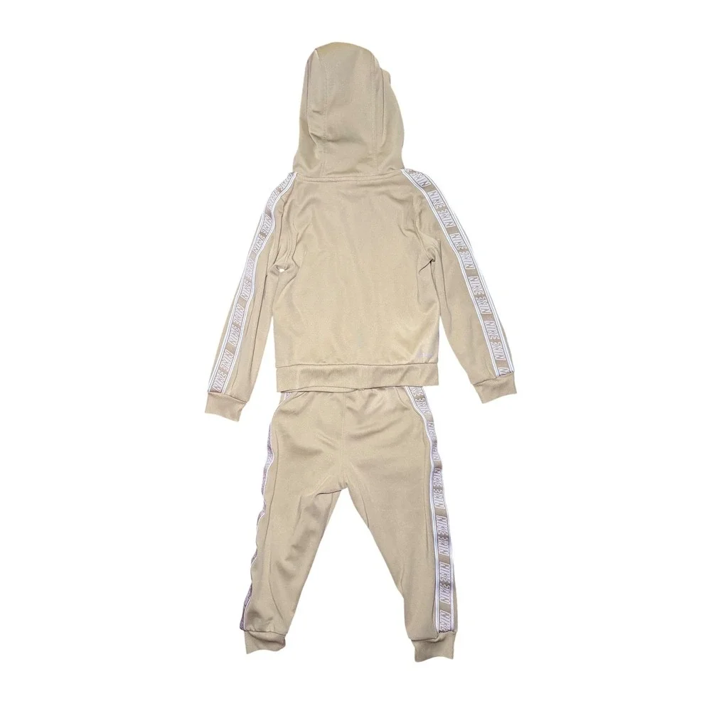 Nike Tracksuit Set Boys 4T Khaki Dri-FIT Zip Hoodie and Joggers - Picture 6 of 7